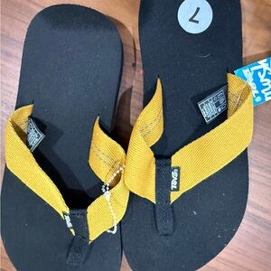 Teva Kids Yellow and Black Flip Flop Sandals